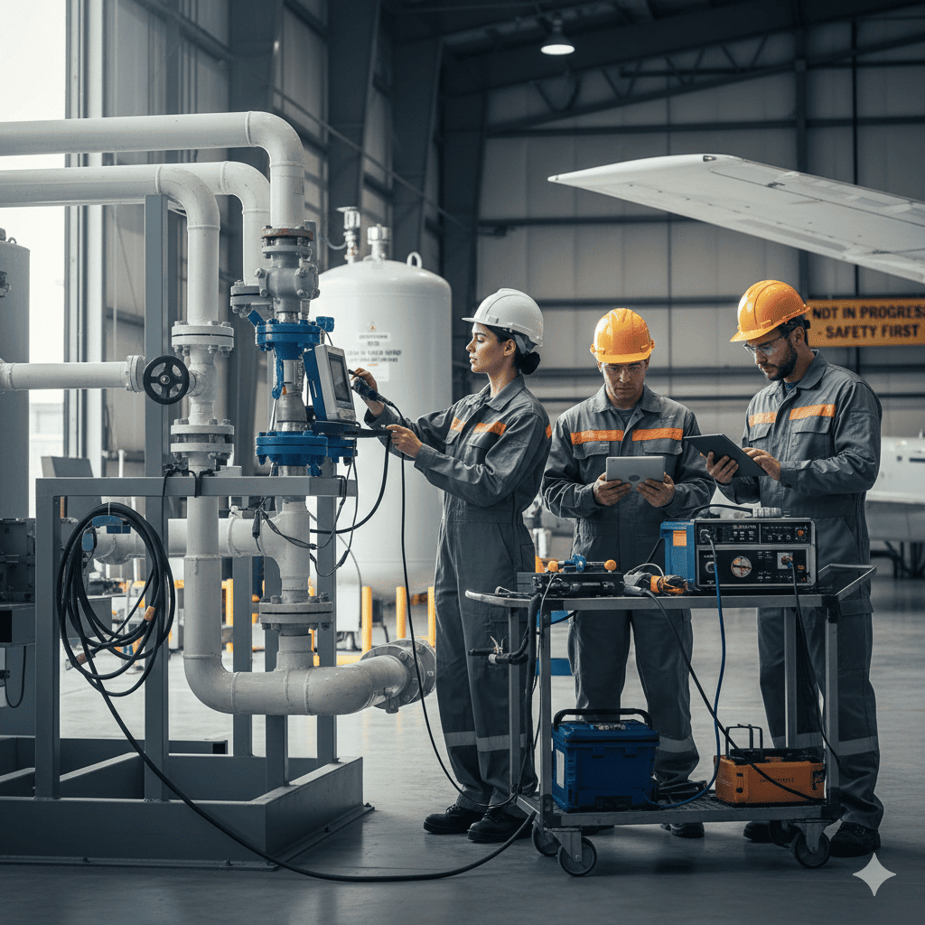 tecnicos realizando pruebas no destructivas